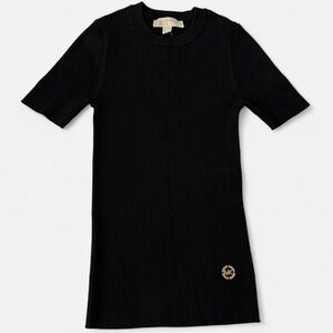 Michael Kors Black Sheath Dress 3/4 Sleeve Crew Neck